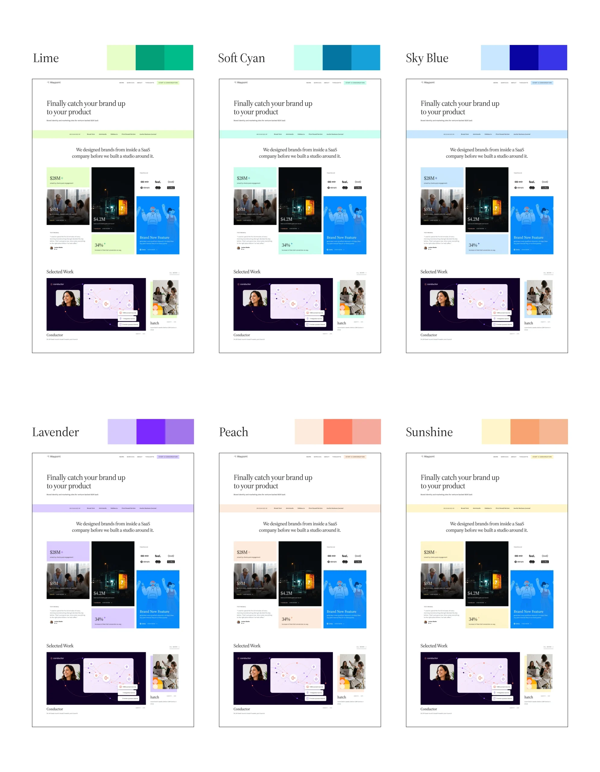 Examples of how different color palettes appear